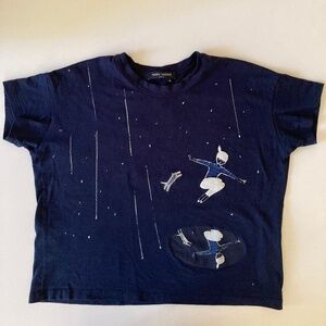 Yoshi Kondo Cotton T-shirt Navy Size M